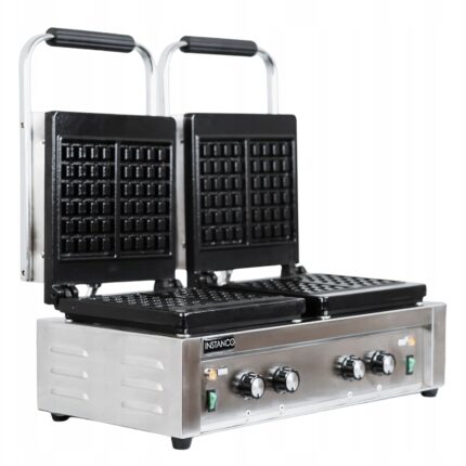 Podwójna gofrownica gastronomiczna-belgijskie gofry / 2 x 2000W / Instanco
